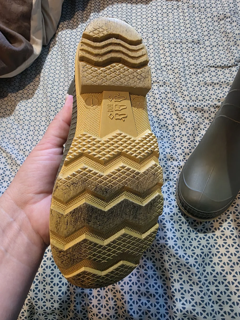 Kamik Kids Olive Green Rain Boots with Tan Soles